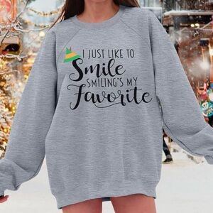 Elf Christmas Boutique Gray Graphic Sweatshirt